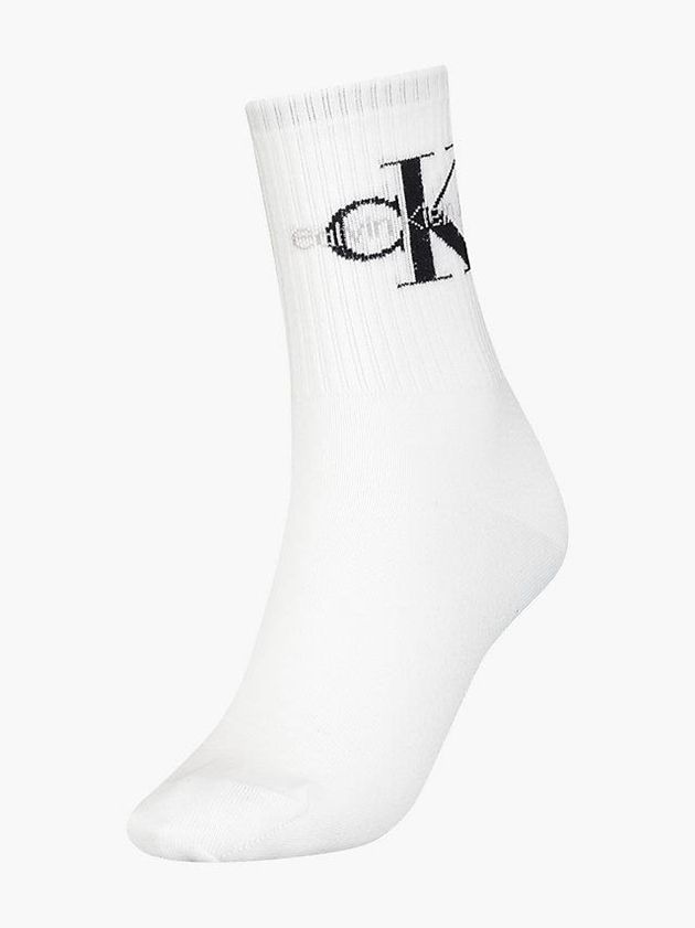 Calvin Klein USA Logo Crew Womens Socks White 2154608-FR